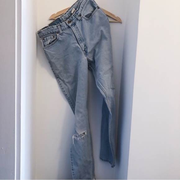 Levi’s Destroyed 512 Slim Fit Tapered Leg Blue Jeans - Picture 4 of 12